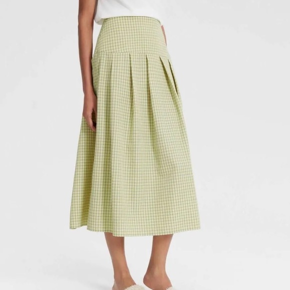 a new day Dresses & Skirts - Women’s Checked Pleated Skirt.  Yellow Plaid